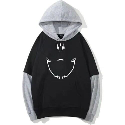 Anime Jujutsu Kaisen Print Hoodies Sweatshirts Harajuku Funny Ryomen Sukuna Mens Women Tops Pullovers Fake Two Pieces Hoodie