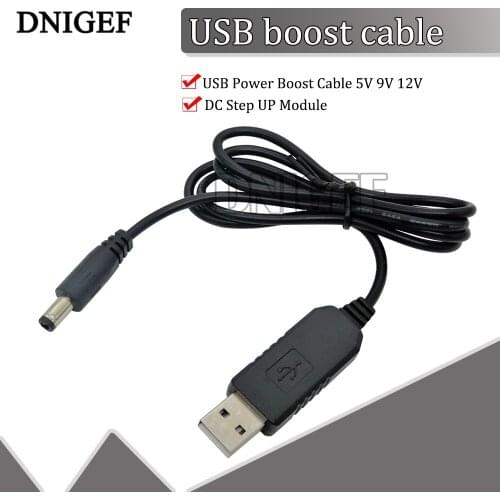 USB Power Boost Cable 5V 9V 12V DC Step UP Module USB Converter Adapter Cable 5.5mm*2.1mm Plug Jack Power Cable Connector