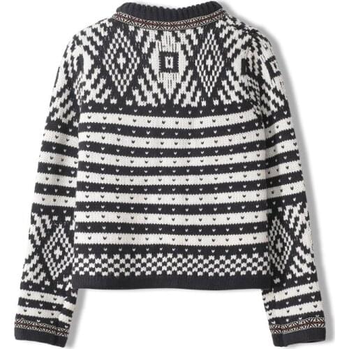 Vintage Autumn Ladies Striped Knitted Cardigans Women Single Breasted Short Knitwear Long Sleeve Knitting Sweater Luxury Tops