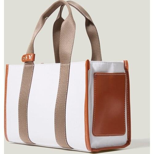 Large Capacity Canvas Women Diaper Bag Striped Shopper Casual Female Tote Big Fashion Ladies Tote Korean Crossbody Bag New 2021