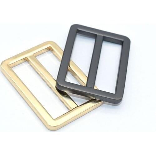 Gold Metal Belt Buckle Double Bar Buckle 32mm Adjuster Buckle Rectangle Purse Buckles for straps Replacement Handbag webbing
