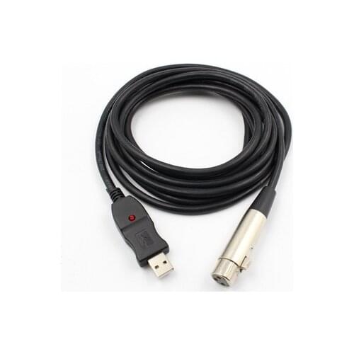 Newest Arrival 1pc Black 3M 9FT USB Male to XLR Female Cable Cord Adapter Microphone MIC Link Cable Studio Audio Link Cable