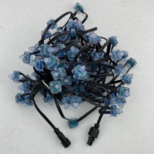 100pcs/set square regulated type DC12V addressable 12mm WS2811 RGB led pixel node;all BLACK 18AWG)wire,IP68;with 2m xConnect