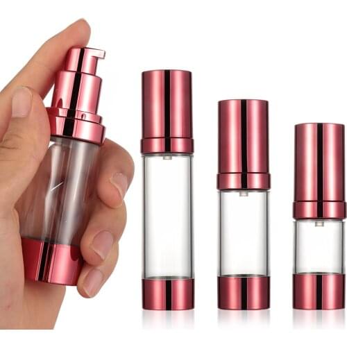 15/30/50ml Refillable Empty Bottle Portable Travel Cosmetic Cream Container Lotion Vacuum Bottle Plastic Squeeze Pump Bottle