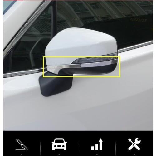 FIT FOR Subaru Forester 2018 2019 2020 2021 Stainless steel 2pcs ACCESSORIES REAR SIDE-VIEW WING MIRROR TRIM MOLDING STICKERS