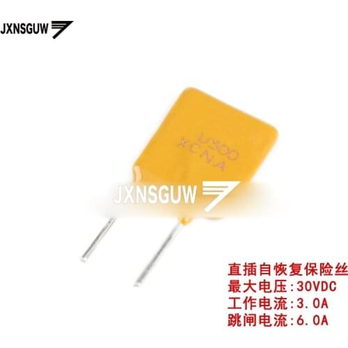 20PCS 30V 3A PPTC straight Insert Self-recovery fuse 30V 3000mA Pin pitch 5mm