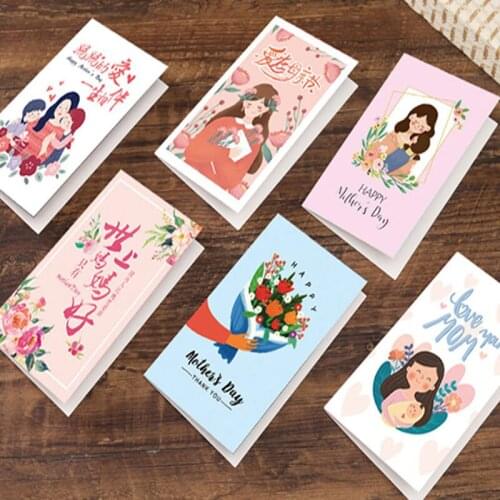 50 Pieces/Lot MotherS Day Greeting Card New Creative Cartoon Greeting Card Message Card Blessing Thank You Mom Birthday Card
