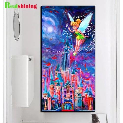 Large size Night sky Castle elves diamond embroidery full square/round drill 5D Rhinestone diamond painting mosaic sticker N1949