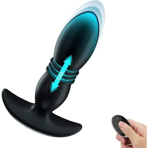 Thrusting Anal Vibrator Sex Toy Prostate Massager with 7 Modes for Men Wearable P-G spot Thruster Vibrating Butt Plug Wireless