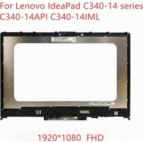Free shipping replacement For Lenovo IdeaPad C340-14 C340-14IWL C340-14API 81N4 FHD LCD Touch Screen Glass Digitizer Assembly