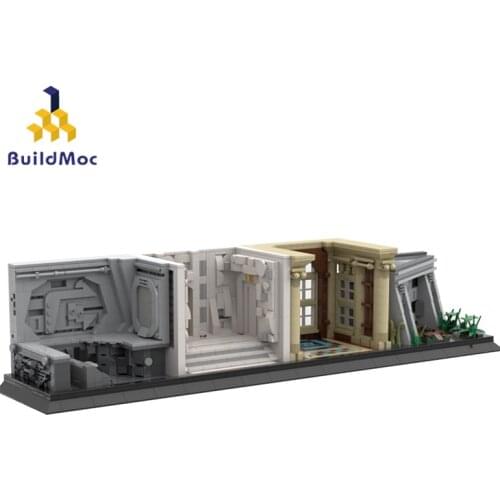 Buildmoc Space War Clouded City Street View Architecture Modular Royal Palace A Galaxy Far Far Away Building Block Kids Toy Gift