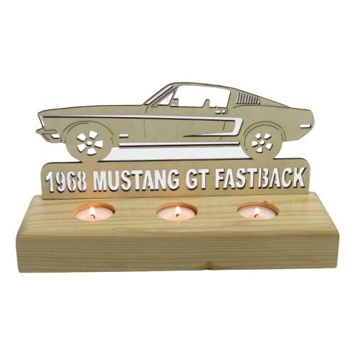 Didideko Wood Tealight Candle Holder Mustang