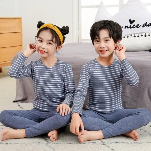 Children Pajamas Baby Nightwear Pyjamas Kids Homewear Seamless Thermal Underwear For Boys Girls Winter Children Clothing Sets