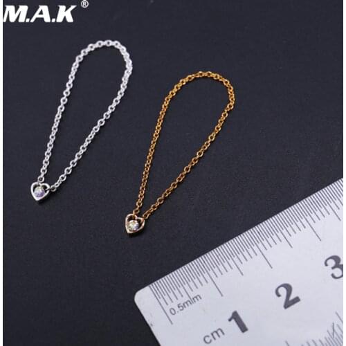 1:6 Woman Figure Accessory Heart Shaped Diamond Necklace Model Toys for 12'' Female Action Figure Scence Model Toys