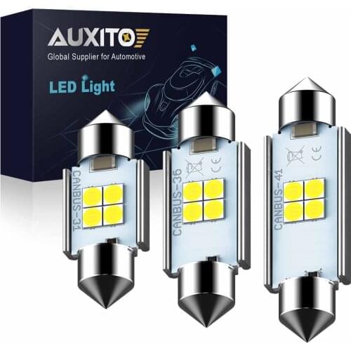 2x Festoon 31mm 36mm 41mm C5W C10W Car Led Lights Bulb Doom Lamp Car Ceiling Dome Lights Auto Interior Reading Light White 12V