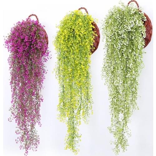 85-120cm Artificial Green Leaves Plants Vine Home Garden Wedding Birthday Party Decor String Fake Flowers DIY Hanging Garland