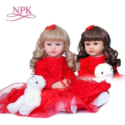 NPK 60cm reborn toddler girl dolls lifelike realistic soft silicone newborn doll girl gift reborn dolls babies toys