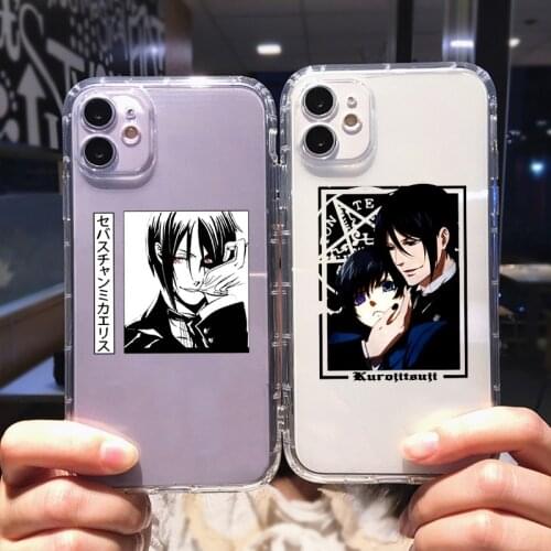 Black Butler Sebastian Ciel Phantomhive Phone Case for IPhone XR X XS MAX 6s 7 7plus 8 SE 2020 12 11 Pro Max Soft Clear Cover