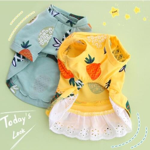 Couple Dog Clothes Spring Summer Pet Clothing For Dogs Dress Pineapple Dog Shirt Puppy Pet Clothes For Dogs Chihuahua Yorkshire