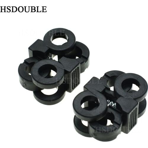 2 Hole 5.7mm Shoelace Plastic Buckles Cord Locks Toggle Stopper Black