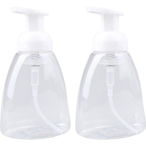 2PCS 300ml Plastic Bathroom Hotel Liquid Soap Foam Dispenser Clear Foam Make Up Shampoo Lotion Containers Bottle