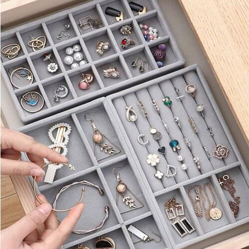 Jewelry Store Display tray stand pink Portable Jewelry Storage Box Case Ring Earring Organizer Necklace Tray