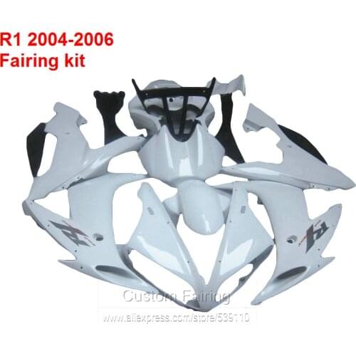 Full Fairings For YAMAHA YZF R1 2004 2005 2006 Fairing kit ( All white ) Free shipping Injection fairings XL01