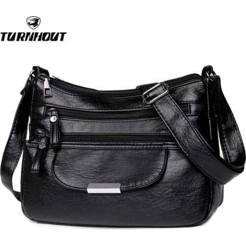New Style Casual Ladies Shoulder Bag Sewing Thread Fashion Wallets And Handbags Women Pu Leather Messenger Bag 2021