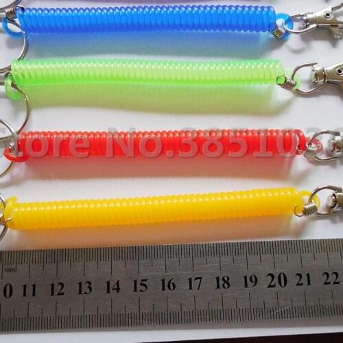 Practical Plastic spring key chain mobile phone chain retractable telephone cord keychain tool elastic rope