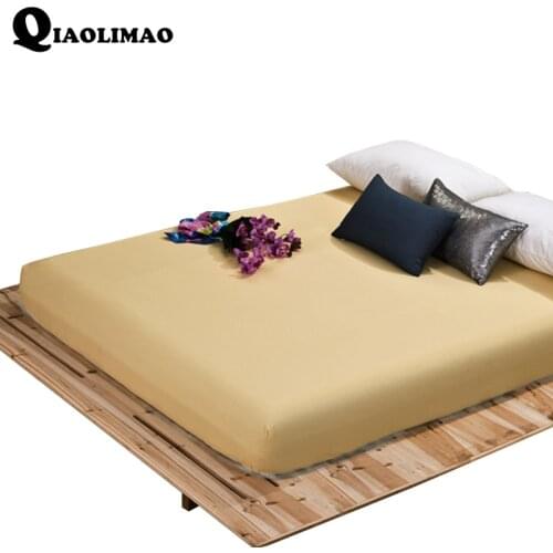 Polyester/Cotton Solid Fitted Sheet With Elastic Band Bed Sheets Adults Mattress Cover 120x200/150x200/180x200/180x220/200x200cm