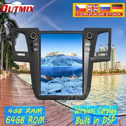 Tesla style 64GB Android 9.0 Car GPS Nagavition for Toyota Fortuner/ Hilux Revo 2005-2014 Auto or ManualA/C Car radio px6 unit