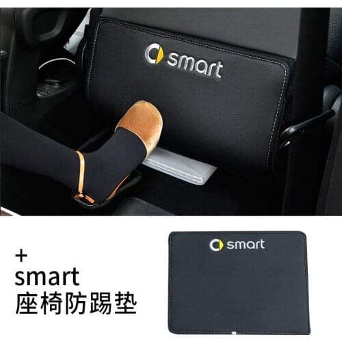 High-quality leather car seat back kick padding car anti-dirty pad For Mercedes Smart fortwo forfour 453 2015-2020 ,Car-Styling