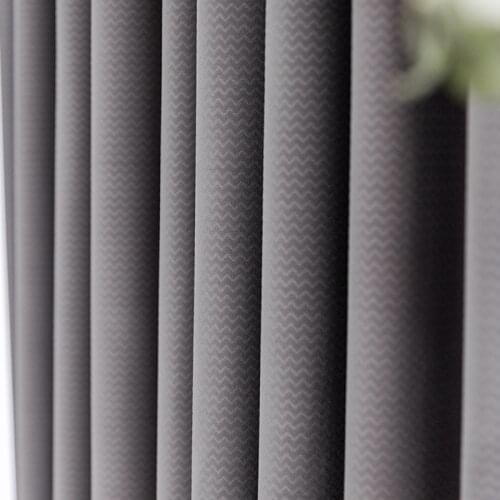 Custom curtain Nordic livingroom Simplicity gray Flannel embossing shading bedroom thick blackout curtain drape M879