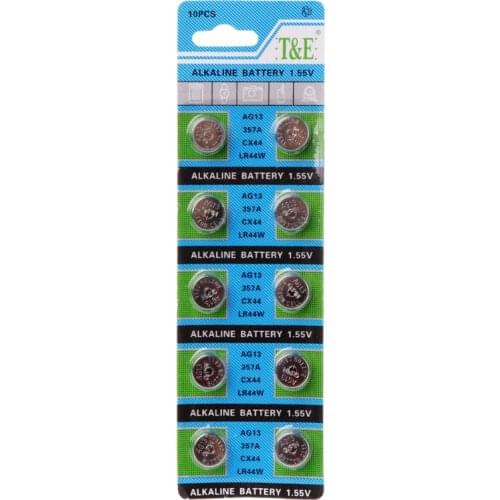 2021 New 10PCS Alkaline Battery AG13 1.5V LR44 386 Button Coin Cell Watch Toys Batteries Control Remote SR43 186 SR1142 LR1142