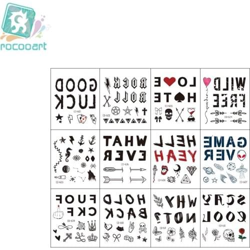 12pcs Cool Dark And Punk Style Waterproof Tattoo India Flower Lace Design Temporary Fake Tattoo Sticker Hand and Finger Taty