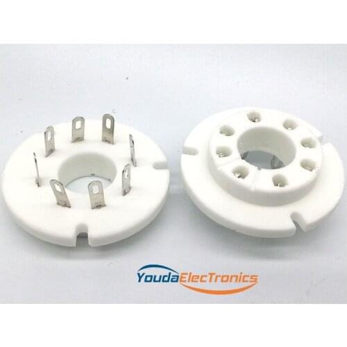 2pcs FU50R Silver plated 8pin ceramic Vacuum tube socket for FU-50 5Z8P 5Z9P FU15 RY50 5U8C