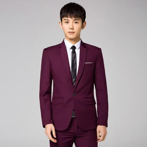 2018 Mens Trend Fashion Two-piece Business Casual Wedding Groom Suits Terno Slim Fit Masculino Latest Coat Pant Designs