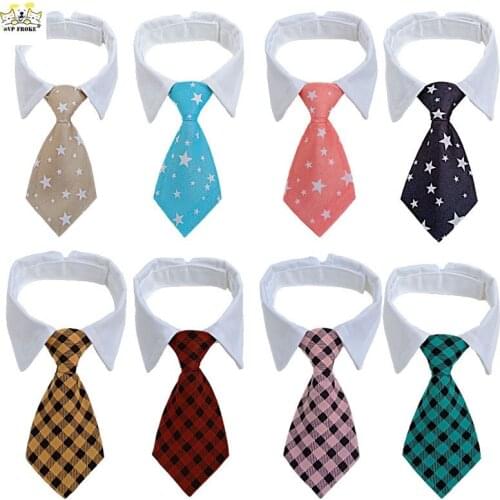 2021 New Fashion Simple Gentleman Pet Bow Tie Dog Tie Striped Collar Bib Fake Neckline Water Towel Bow Funny Holiday Dress