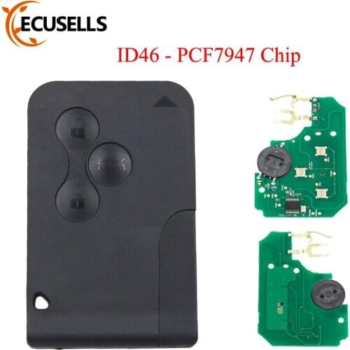 For Megane Scenic 2003-2008 With Words 3 Button Remote Card Key Keyless Entry 433/434MHZ With ID46 Chip