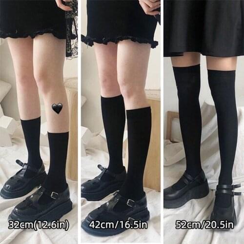 3 Sizes Women Socks Sexy Black White Velvet Long Socks Girls Knee High Socks Fashion Kawaii Cosplay Stockings