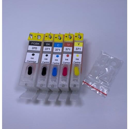 YOTAT 5pcs Refillable ink cartridge BCI370 BCI371 For Canon BCI-370 BCI-371 for Canon PIXUS MG5930 TS5030 printer