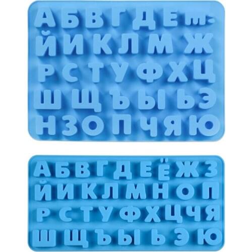 Russian alphabet cake mold DIY chocolate fudge cake silicone mold fondant cake decorating tools kitchen baking tools
