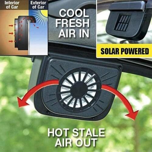 Car Solar Powered Auto Fan Cooler Energy Saving Clean Air Exhaust Cooling Fan Install On Car Windows Car Cooling Accessory