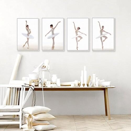White Swan Ballet Photo Poster Picture Decorative Painting for Dance Studio Ballet Back To The Future Art Wall Decor Picture