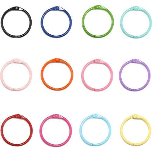 10Pcs/Lot 30mm Colorful Key Ring Spray Paint Round Split Keyrings Keychain for DIY Key Chain Jewelry Finding Making Accessories