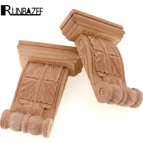 RUNBAZEF Decoration Accessories Wood Carving Carved Applique Cabinet Door Wall Home Decor Craft Miniature Figurine Crafts