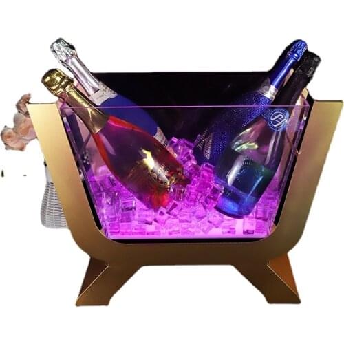 Laser Engraving Bottle Holder Customized Led Ice Bucket Spirits Holder for KTV Bars and Clubs