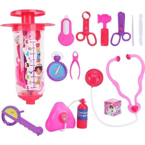 12Pcs/Set Colorful Kids Doctor Toy Vivid Smooth Edge Stethoscope Doctor Toy Pretend Play Kit for Children