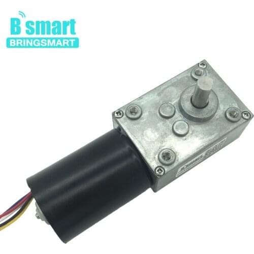 Bringsmart BLDC 12V DC Motor 24V With Worm Gearbox 8-470RPM High Torque Brushless Motor 2.5-60KG Reverse Gearbox Self Lock