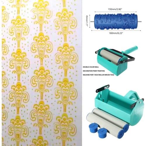 Wall Decoration Paint Painting Tools 5" Rubber Roller Brush Tool Set 3D Flower Pattern Wallpaper Room Decor Painting Machine